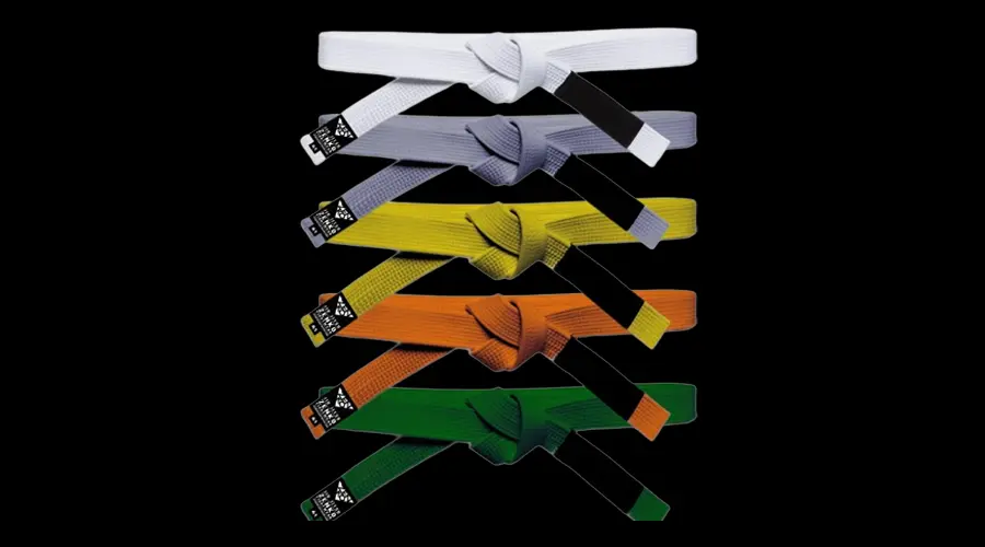 All BJJ kids belt ranks in order of rank